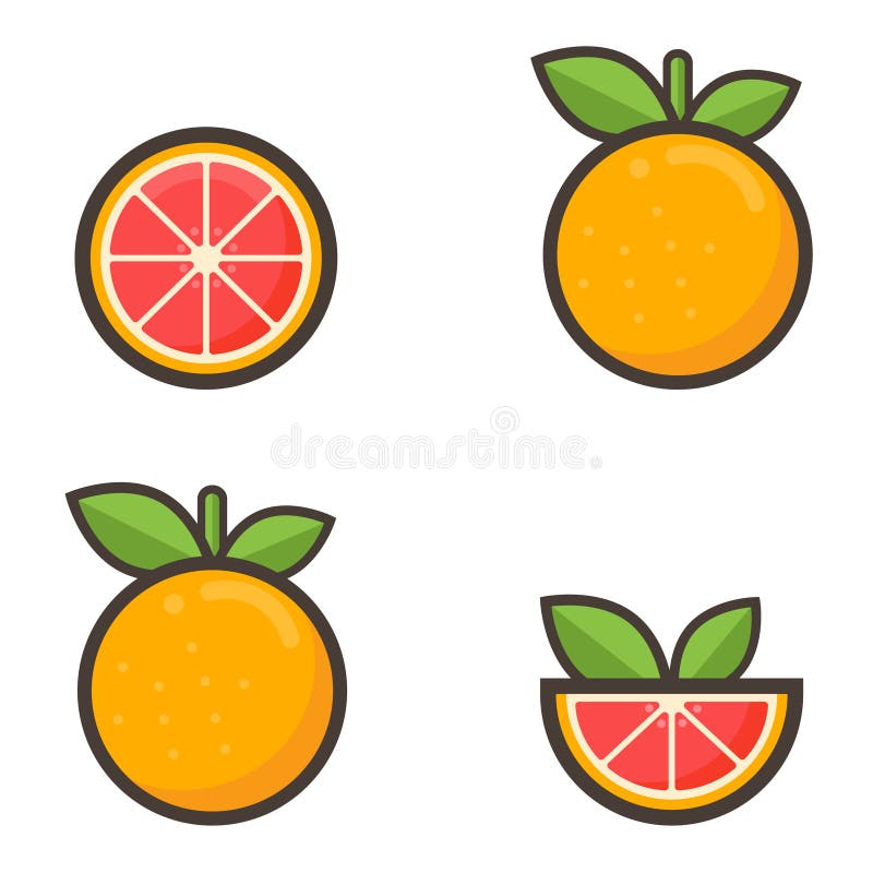 Sistema del pomelo de la historieta stock de ilustración Sistema del pomelo de la historieta stock de ilustración