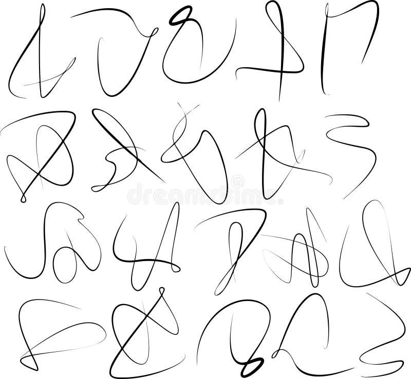 Sistema del remolino abstracto de la caligrafía ilustración del vector Sistema del remolino abstracto de la caligrafía ilustración del vector