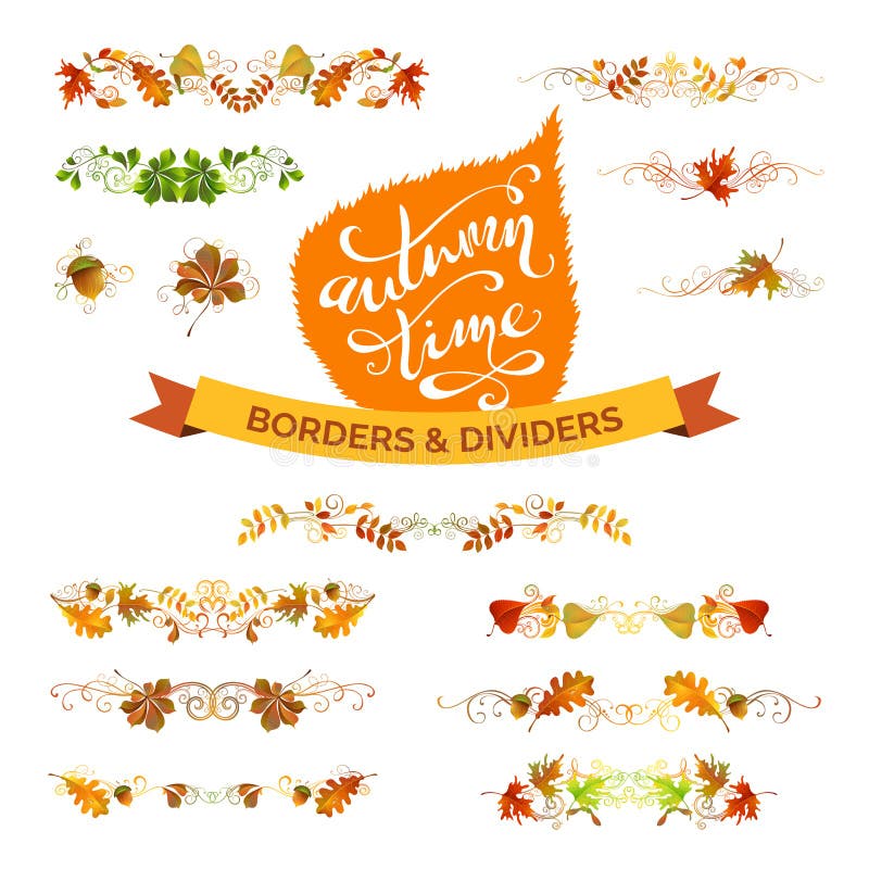 Sistema del vector de elementos del diseño de las hojas de otoño ilustración del vector Sistema del vector de elementos del diseño de las hojas de otoño ilustración del vector