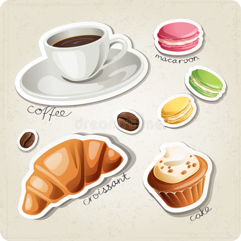 Sistema del vector de iconos estilizados de la comida. ilustración del vector Sistema del vector de iconos estilizados de la comida. ilustración del vector
