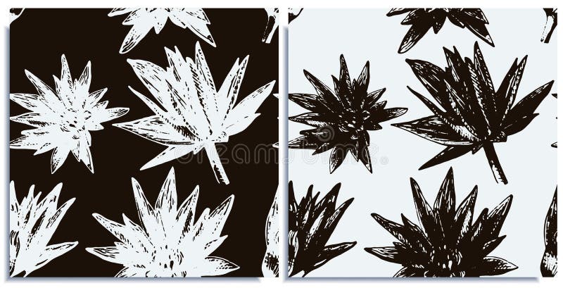 Sistema del vector de modelos inconsútiles con loto colorido maravilloso, a mano en gráfico y real-estilo al mismo tiempo ilustración del vector Sistema del vector de modelos inconsútiles con loto colorido maravilloso, a mano en gráfico y real-estilo al mismo tiempo ilustración del vector