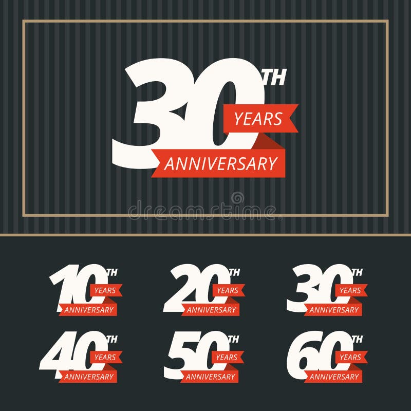 Sistema del vector de muestras del aniversario ilustración del vector Sistema del vector de muestras del aniversario ilustración del vector