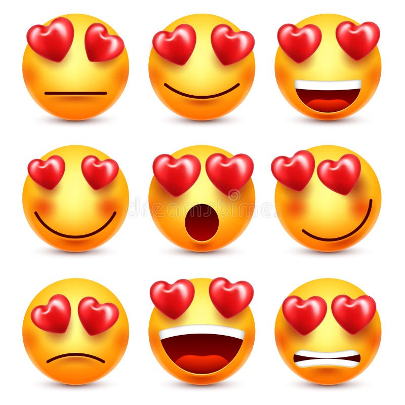 Cara Sonriente, Amarilla Con Emociones Emoji Realista Humor Triste O