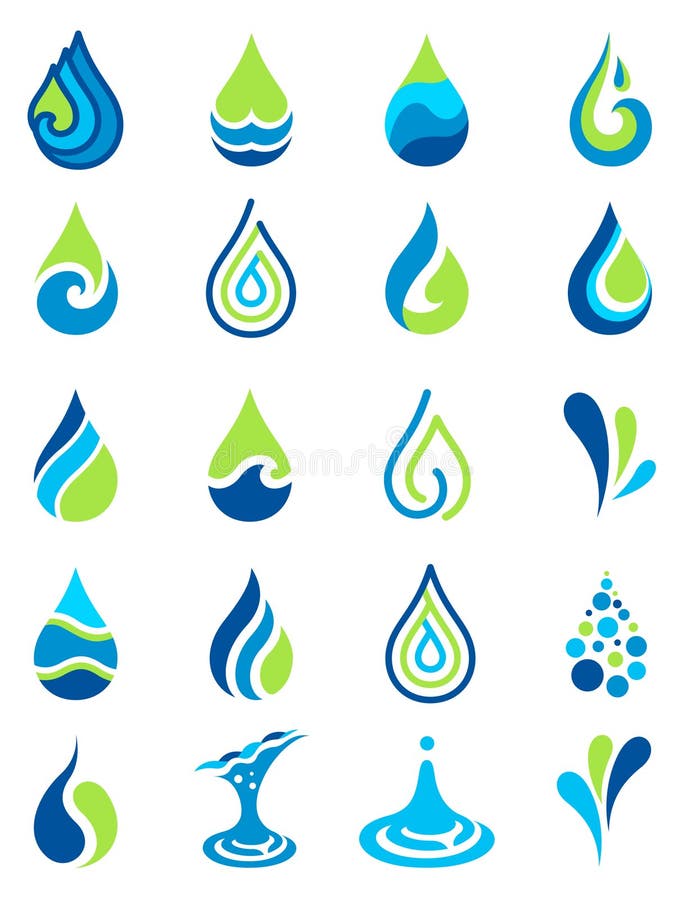 Sistema del vector del icono del agua ilustración del vector Sistema del vector del icono del agua ilustración del vector