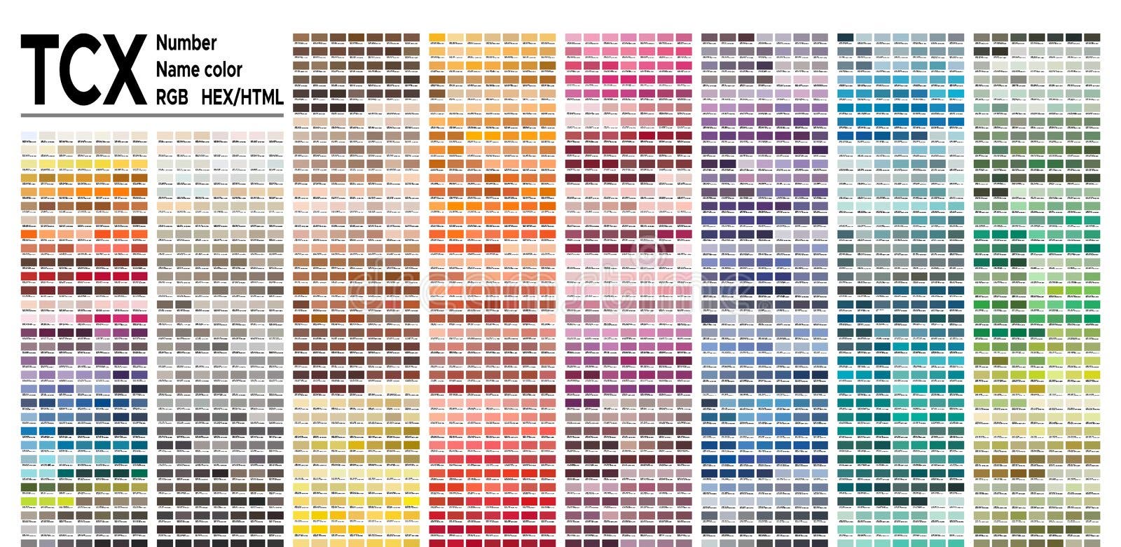 Sistema di Pantone FHI della tavola di colore Tavolozza di colore di vettore con il numero, nominato campioni di colore, grafico Sistema di Pantone FHI della tavola di colore Tavolozza di colore di vettore con il numero, nominato campioni di colore, grafico