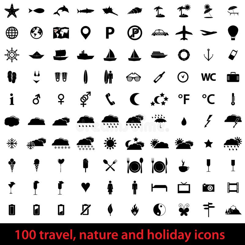 Sistema grande de iconos del día de fiesta ilustración del vector Sistema grande de iconos del día de fiesta ilustración del vector