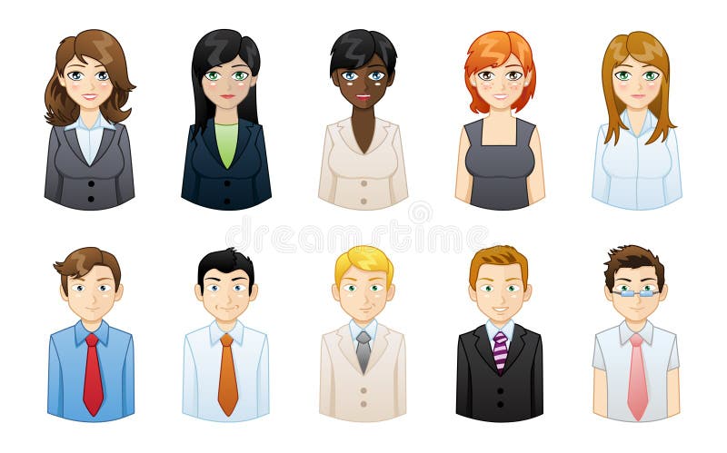 Sistema ilustrado iconos de la gente ilustración del vector Sistema ilustrado iconos de la gente ilustración del vector