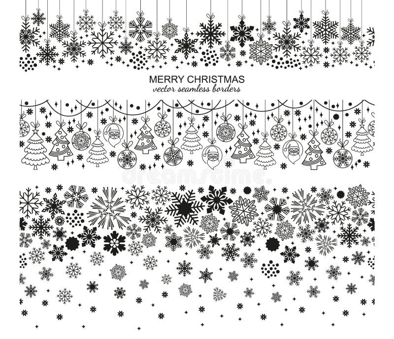 Sistema inconsútil de la frontera del copo de nieve, diseño de la Navidad