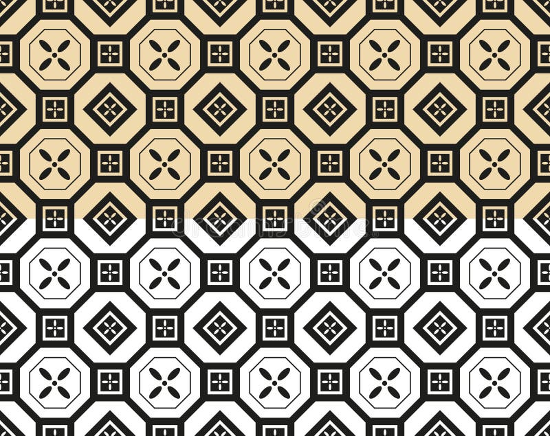 Sistema inconsútil oriental del fondo del modelo Ornamento floral geométrico tradicional asiático ilustración del vector Sistema inconsútil oriental del fondo del modelo Ornamento floral geométrico tradicional asiático ilustración del vector