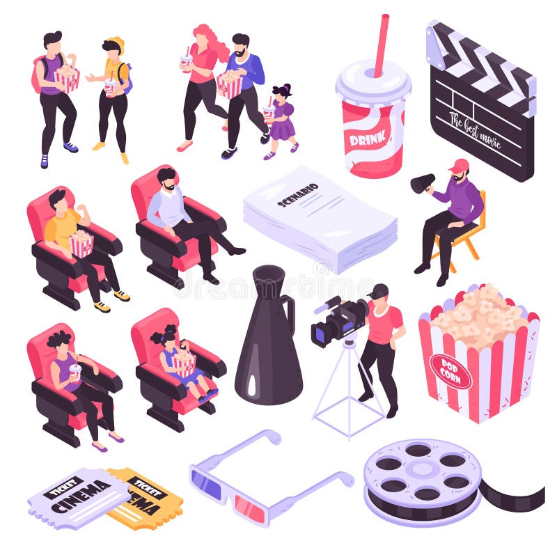 Sistema isom?trico del cine libre illustration Sistema isom?trico del cine libre illustration