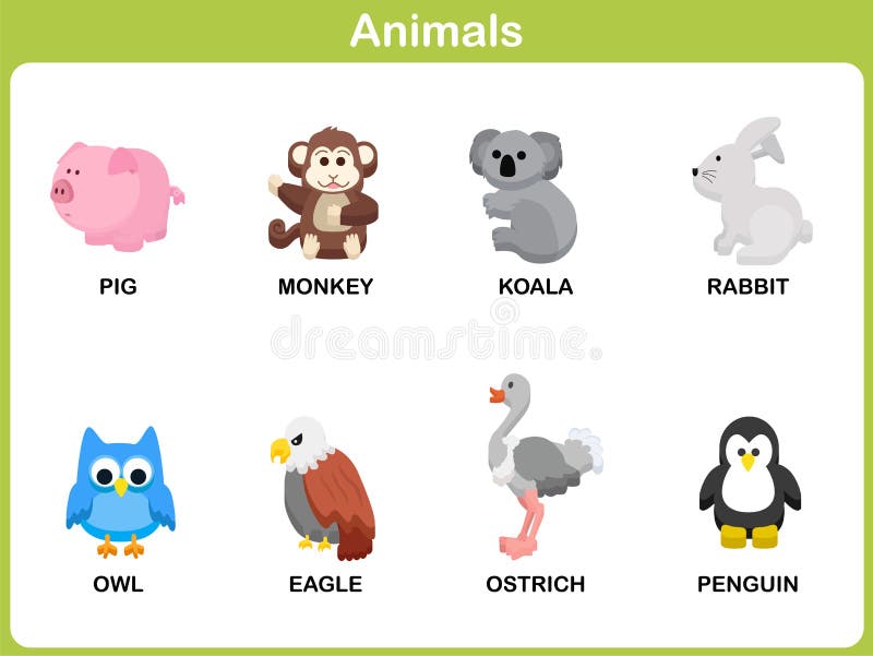 Sistema lindo del vector del animal para los niños libre illustration