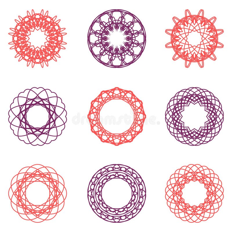 Sistema redondo del ornamento del color libre illustration Sistema redondo del ornamento del color libre illustration