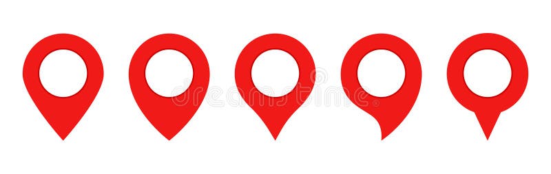 Sistema rojo del mapa del Pin Punto de los Gps Iconos de la ubicación Mapa Pin Icons