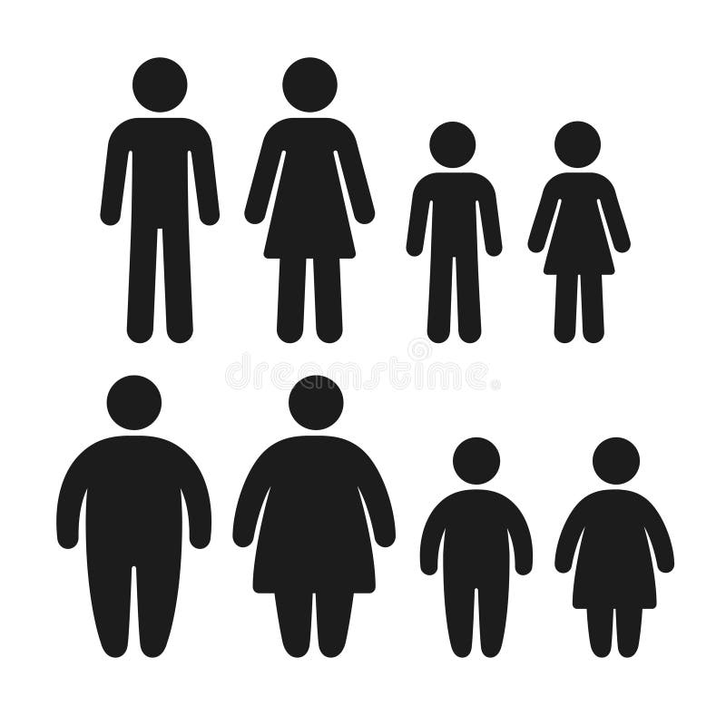 Sistema sano y obeso del icono stock de ilustración Sistema sano y obeso del icono stock de ilustración