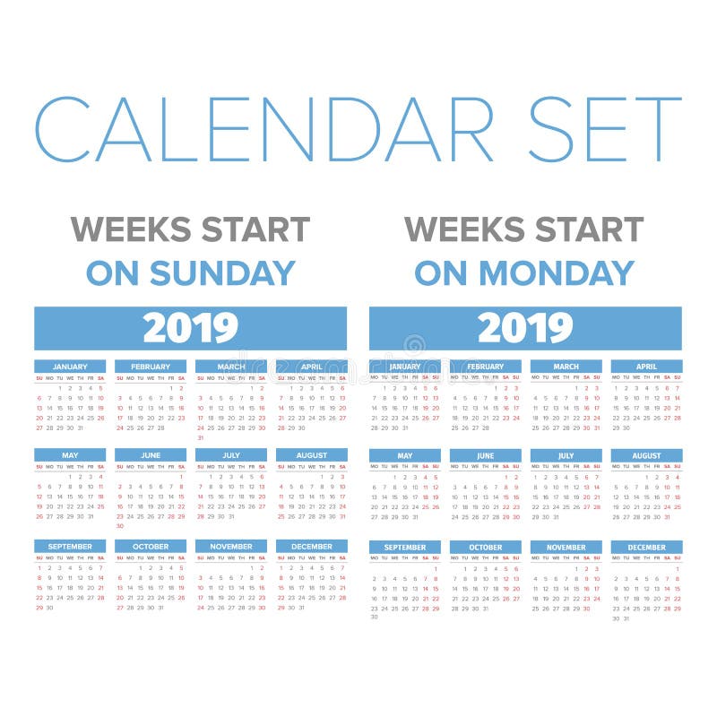 Sistema simple del calendario de 2019 años libre illustration Sistema simple del calendario de 2019 años libre illustration