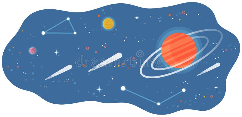 Sistema Solar De Planetas Con Cuerpos Celestes Grandes Y Pequeños Volando  En El Espacio Dibujos Animados Escena Cósmica Ilustración del Vector -  Ilustración de solar, meteorito: 224310782