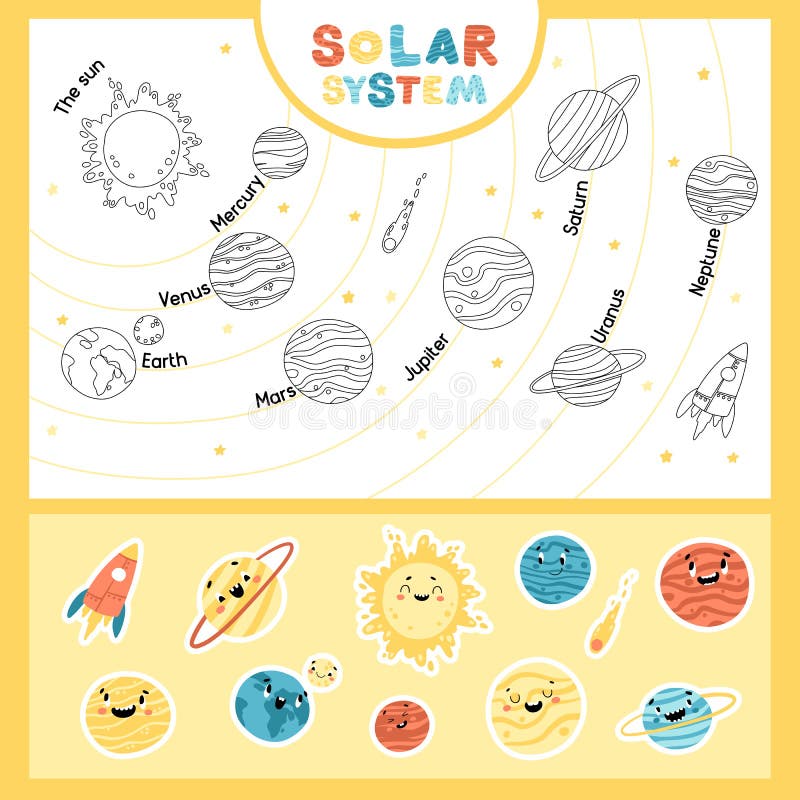 Sistema Solar Jogo Educativo Infantil Com Adesivos Sol Nove