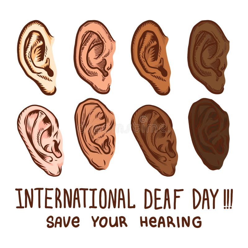 International deaf day icon set. Hand drawn illustration of international deaf day vector icon set for web design. International deaf day icon set. Hand drawn illustration of international deaf day vector icon set for web design