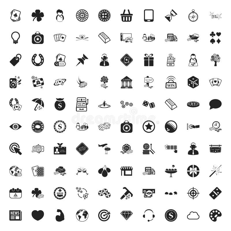 Sistema universal de juego de 100 iconos para el web y el plano móvil libre illustration Sistema universal de juego de 100 iconos para el web y el plano móvil libre illustration