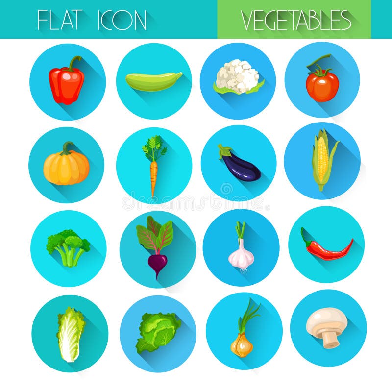 Sistema vegetal del icono de la colección colorida stock de ilustración Sistema vegetal del icono de la colección colorida stock de ilustración