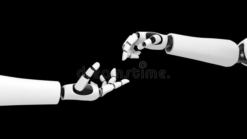 Sisteme automate futuriste de inteligență artificială a roboților pe fond negru și verde vector illustration