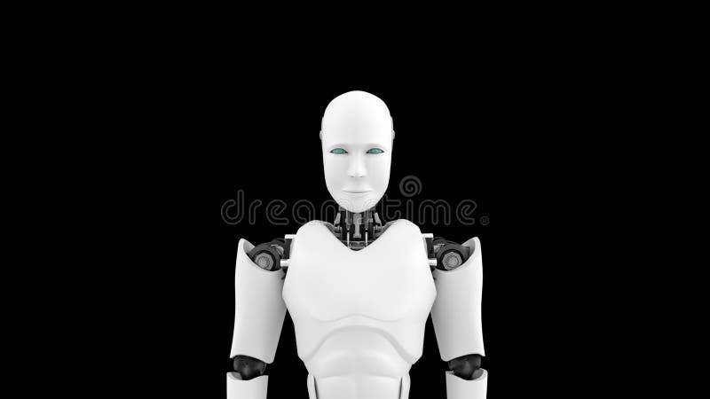 Sisteme automate futuriste de inteligență artificială a roboților pe fond negru și verde stock illustration