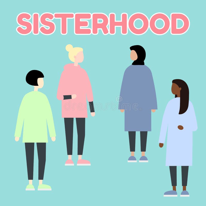sisterhood Wieloetniczne diverce rasy kobiety R?wnouprawnienie P?ci feministka Set ?e?scy portrety P?aska editable wektorowa ilus royalty ilustracja sisterhood Wieloetniczne diverce rasy kobiety R?wnouprawnienie P?ci feministka Set ?e?scy portrety P?aska editable wektorowa ilus royalty ilustracja