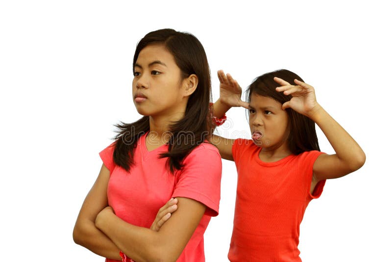 Sisters Quarrel stock photo. Image of shame, impolite