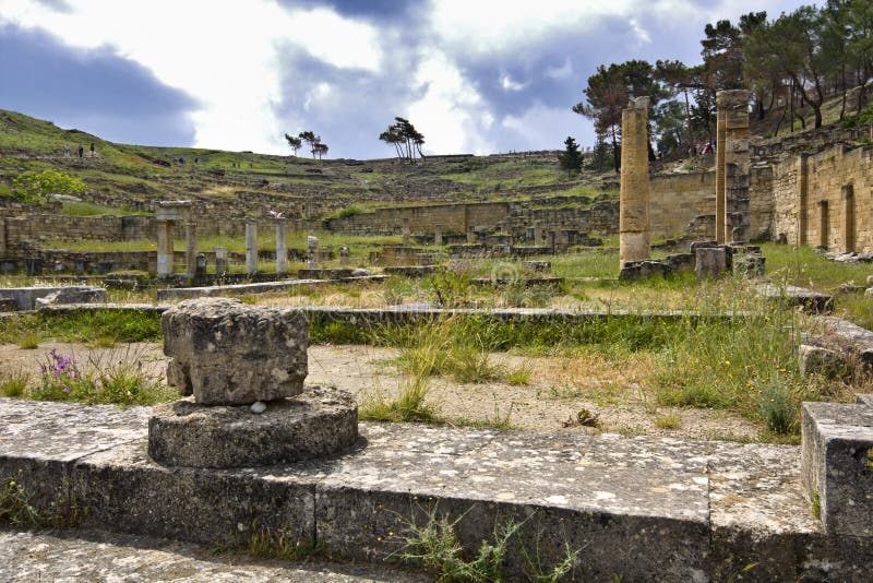Site antique de Kamiros chez Rhodes photo libre de droits Site antique de Kamiros chez Rhodes photo libre de droits