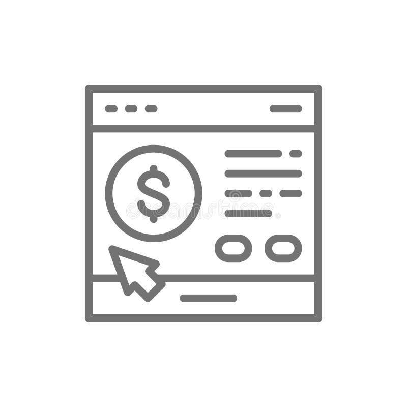 Site loan application line icon. Isolated on white background vector illustration Site loan application line icon. Isolated on white background vector illustration