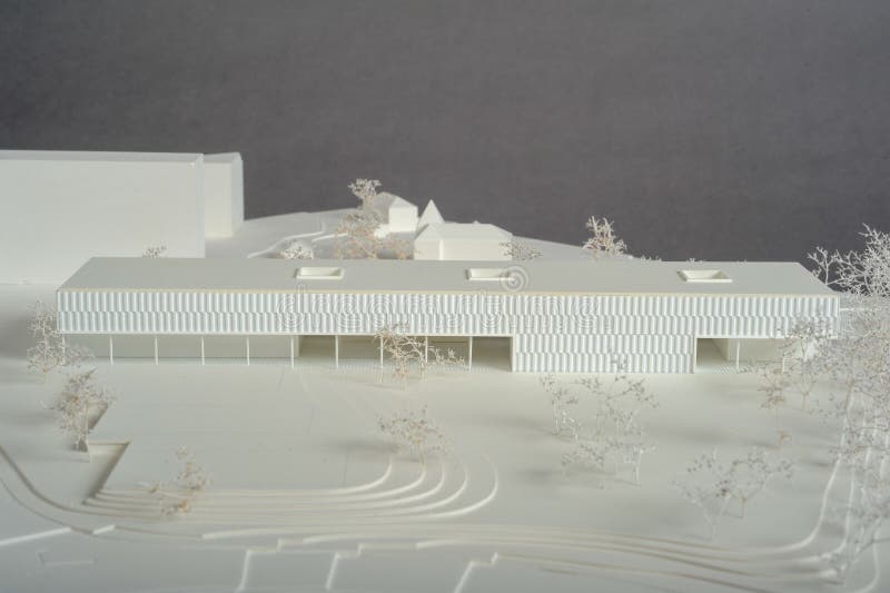 Site surrounding model for architectural presentation of a building at Geneva on Switzerland stock photo