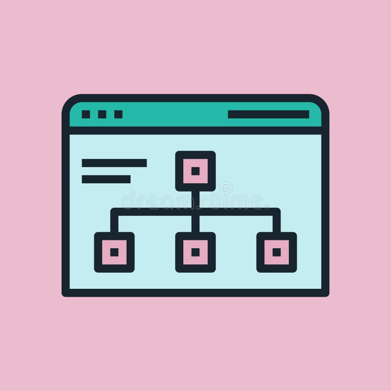 Sitemap. Digital marketing concept illustration, flat design linear style banner. stock illustration Sitemap. Digital marketing concept illustration, flat design linear style banner. stock illustration