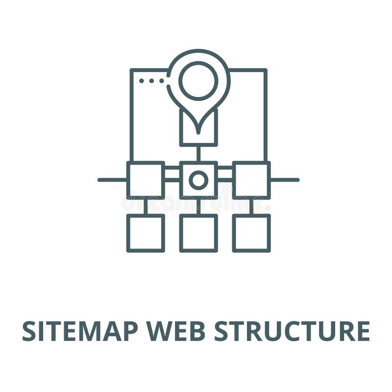 Sitemap网结构传染媒介线象,线性概念,概述标志,标志 皇族释放例证 Sitemap网结构传染媒介线象,线性概念,概述标志,标志 皇族释放例证