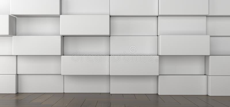 Habitación con suelo de madera y pared decorativa rectangular ilustración del vector