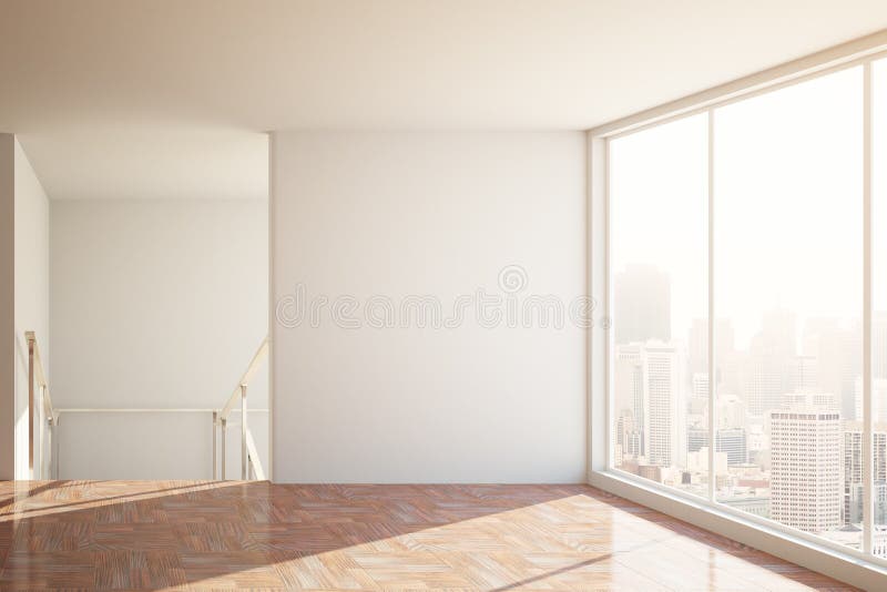 Sala De Arte Con Afiche En Blanco En Pared De Ladrillo Stock de