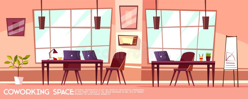 Sitio isométrico de la oficina del vector, coworking stock de ilustración Sitio isométrico de la oficina del vector, coworking stock de ilustración