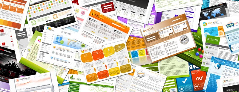 Sito Web - panorama variopinto dei modelli di Webdesign - insegna royalty illustrazione gratis Sito Web - panorama variopinto dei modelli di Webdesign - insegna royalty illustrazione gratis