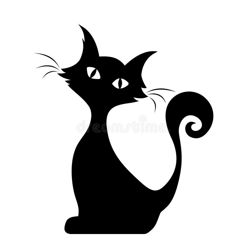 Black Cat Icon. Cute Funny Cartoon Smiling Character. Kawaii Animal. Big  Tail, Whisker, Eyes. Happy Emotion Stock Vector - Illustration of kitten,  meow: 86098274