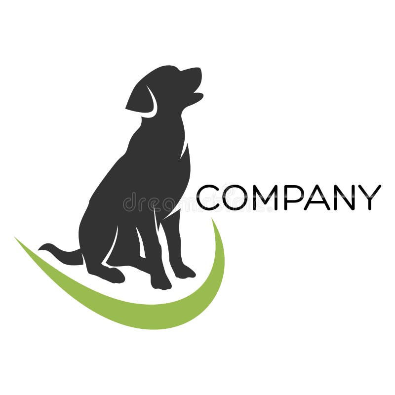 Sitting dog logo. Vector illustration.