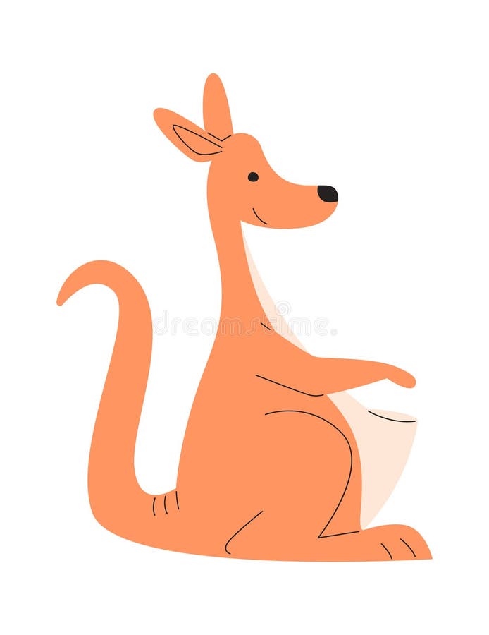 Sitting Kangaroo Animal royalty free illustration