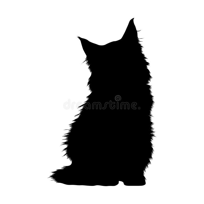 Cat silhouettes,Maine Coon cat icons and silhouettes,Sitting Maine