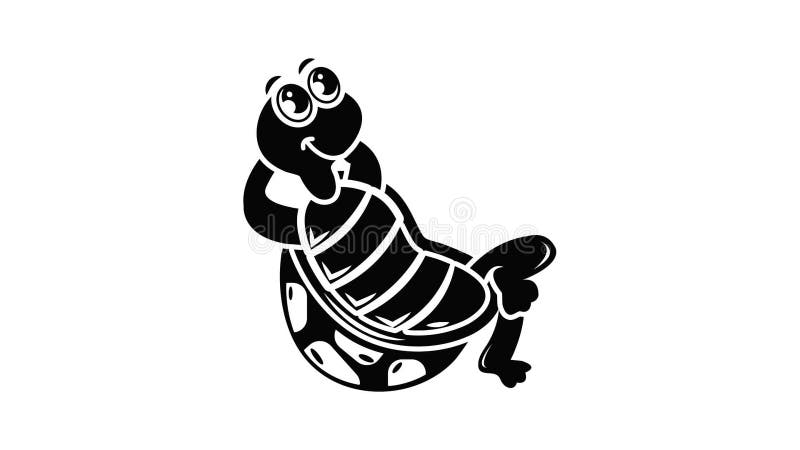 Sitting turtle icon animation stock illustration