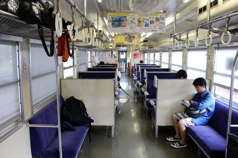 The Situation Inside Passenger Car of Japanese Train Editorial Stock