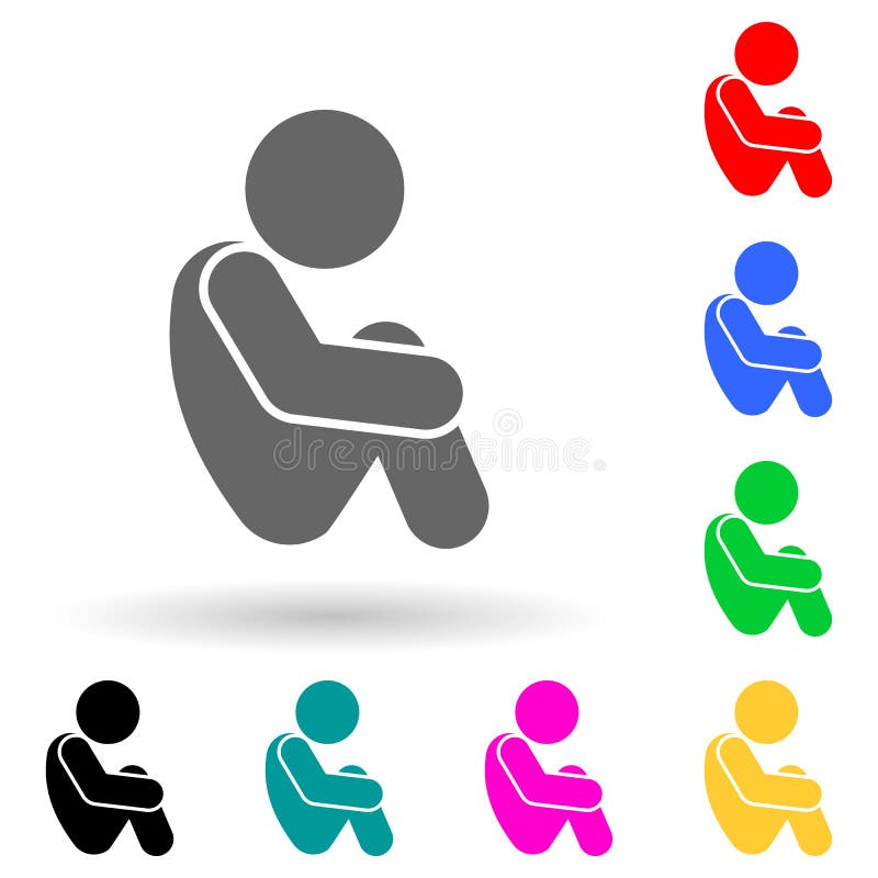 Sitzen, Kind, trauriges mehrfarbiges Symbol Einfache Glyphe, flacher Vektor für Kindersymbole für i und ux, Websites oder mobile vektor abbildung Sitzen, Kind, trauriges mehrfarbiges Symbol Einfache Glyphe, flacher Vektor für Kindersymbole für i und ux, Websites oder mobile vektor abbildung
