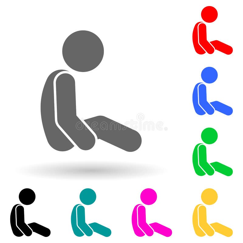Sitzen, Symbol für mehrfarbiges Kinderbild Einfache Glyphe, flacher Vektor für Kindersymbole für i und ux, Websites oder mobile A lizenzfreie abbildung Sitzen, Symbol für mehrfarbiges Kinderbild Einfache Glyphe, flacher Vektor für Kindersymbole für i und ux, Websites oder mobile A lizenzfreie abbildung