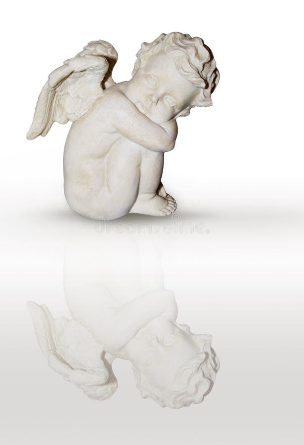 sitting little marble angel of love. sitting little marble angel of love