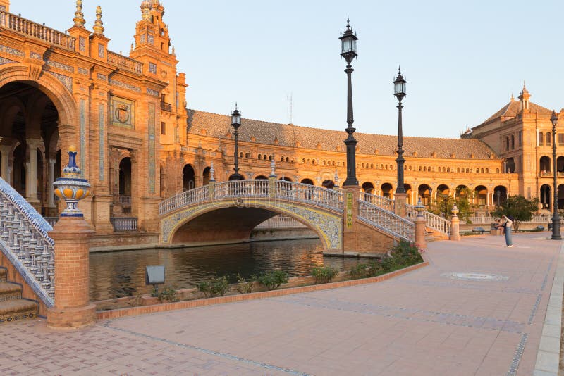 Siviglia, plaza quadrata spagnola de Espana Andalusia, Spagna fotografia stock Siviglia, plaza quadrata spagnola de Espana Andalusia, Spagna fotografia stock