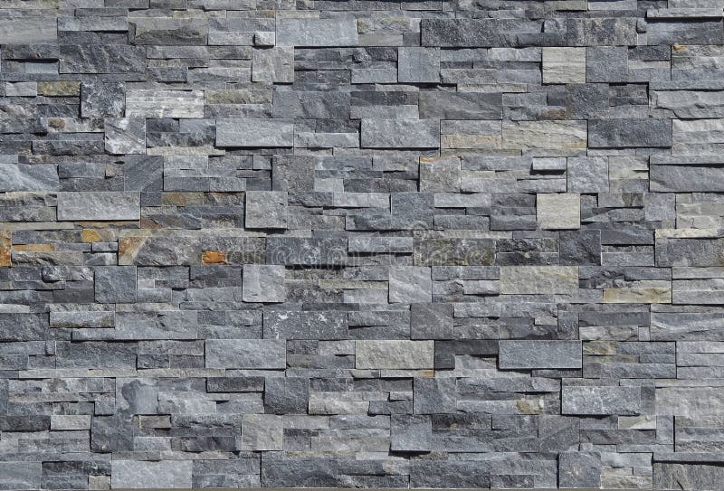 Siwieje kamiennej ściany powlekanie robić paski i kwadratowi bloki brogujący Tło i tekstura