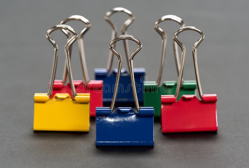 Binder Clips Colored on White Background Stock Photo Image of