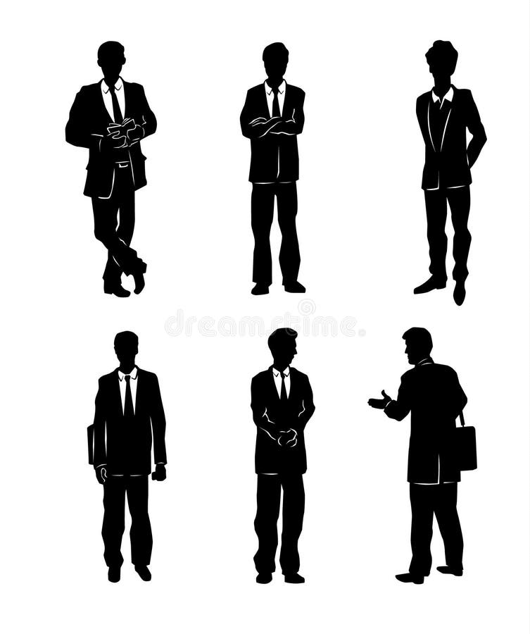 Six businessman silhouettes royalty free illustration Six businessman silhouettes royalty free illustration
